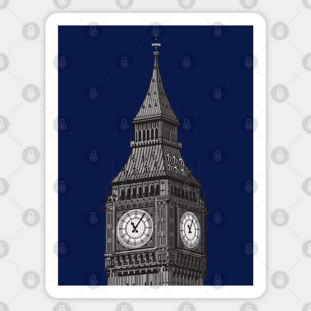 Big Ben Clock Tower Magnet by Dual Rogue